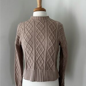 DownEast Women's Cable Knit Sweater - Taupe